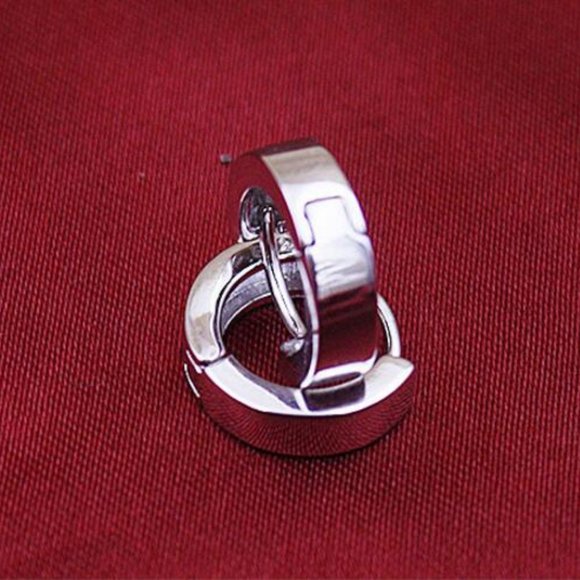 NEW 925 Sterling Silver Small Round Hoop Earrings - Picture 6 of 12